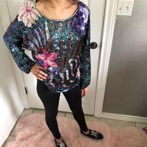 Vintage sparkle Oversized sweater
